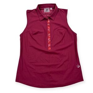 NEW Foray Golf Polo Women's Large New Bordeaux Laser Core 2.0 Sleeveless